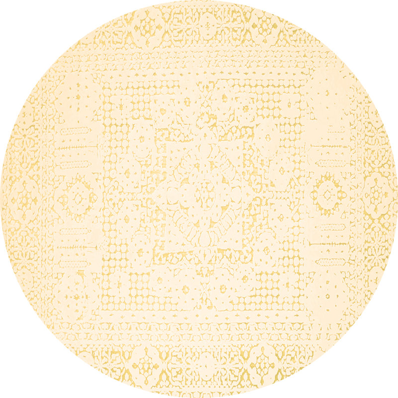 Tapis contemporains brun lavable à la machine 260, Rond 8 pi