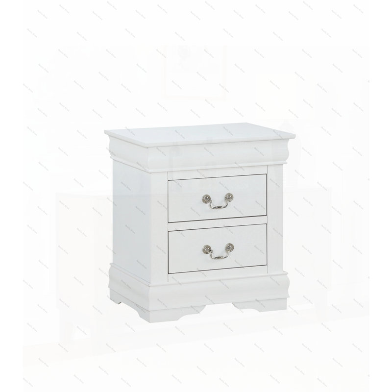 1pc Table de chevet blanche Louis Philippe