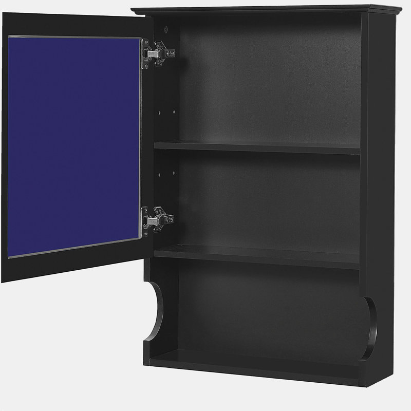 Armoire de rangement de salle de bain murale 20 "avec miroir, armoire de rangement murale avec porte, armoire à pharmacie murale à miroir