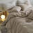 MooMee Striped Duvet Cover Set 100% Washed Cotton Linen Like Textured-115097791-118026350