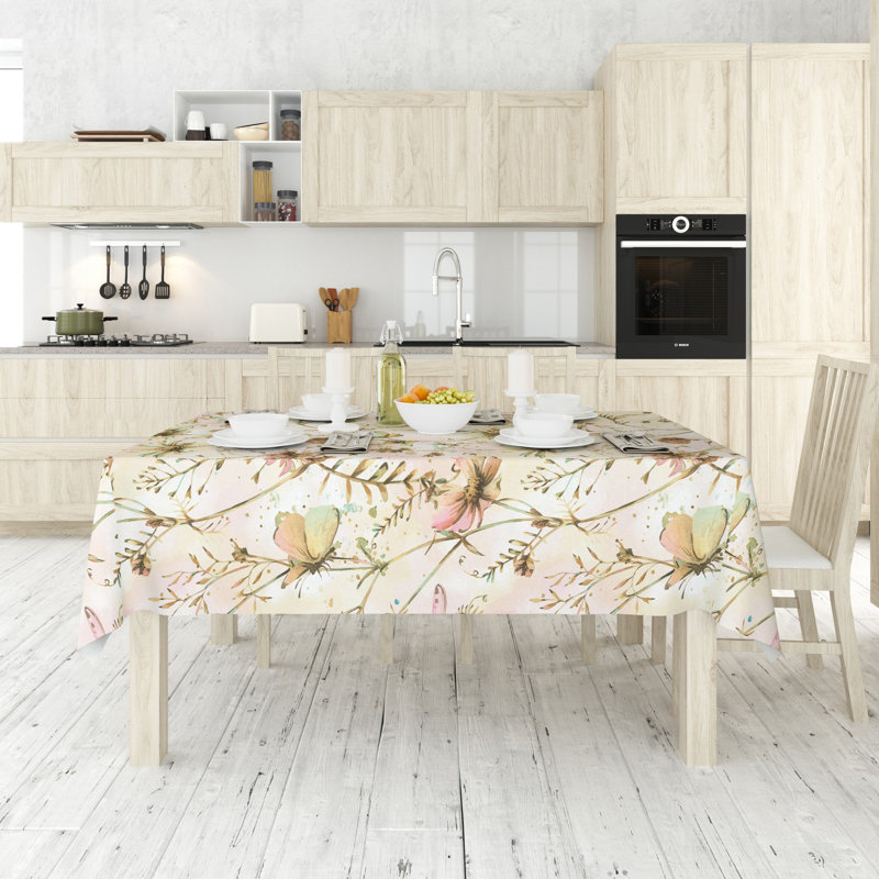 Durable Tablecloth, 50% Cotton / 50% Polyester, 55.1 x 118.1 inches | Machine Washable at 86°F, Tumble Dryer Safe, Ironable | Perfect for Dining Room, Parties & Everyday Use, Elegant Design & Easy Care