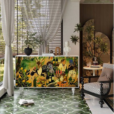 French retro and fashionable entrance cabinet