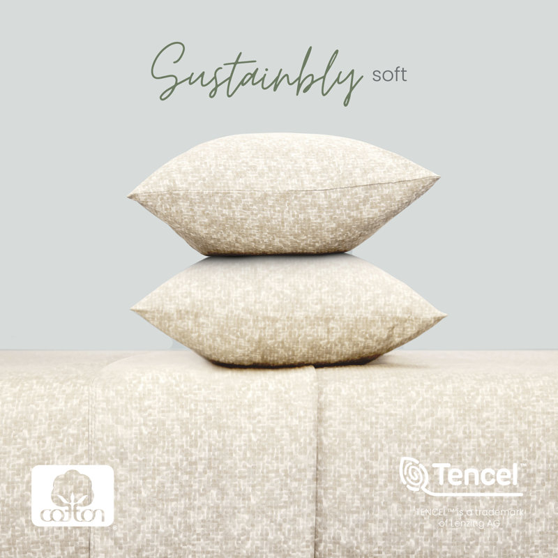 Martex Restore Solid - Soft, Breathable, Cotton Blend, Temperature Regulating, 2 Standard Pillow Cases, Echo Linen