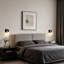 Applique murale d'intérieur 1 lumière 5 po noir mat avec abat-jour en verre martelé transparent-1950295447-1970346520