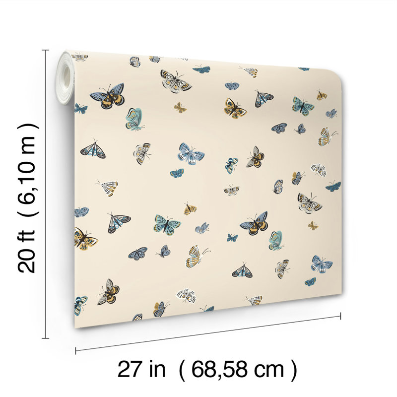 Papier peint adhésif Butterfly House, Beige