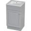 Meuble-lavabo gris 18 "avec lavabo - Armoire pour la stabilité et la durabilité Lavabo en céramique à tablette ajustable avec rangement réglable-459737658