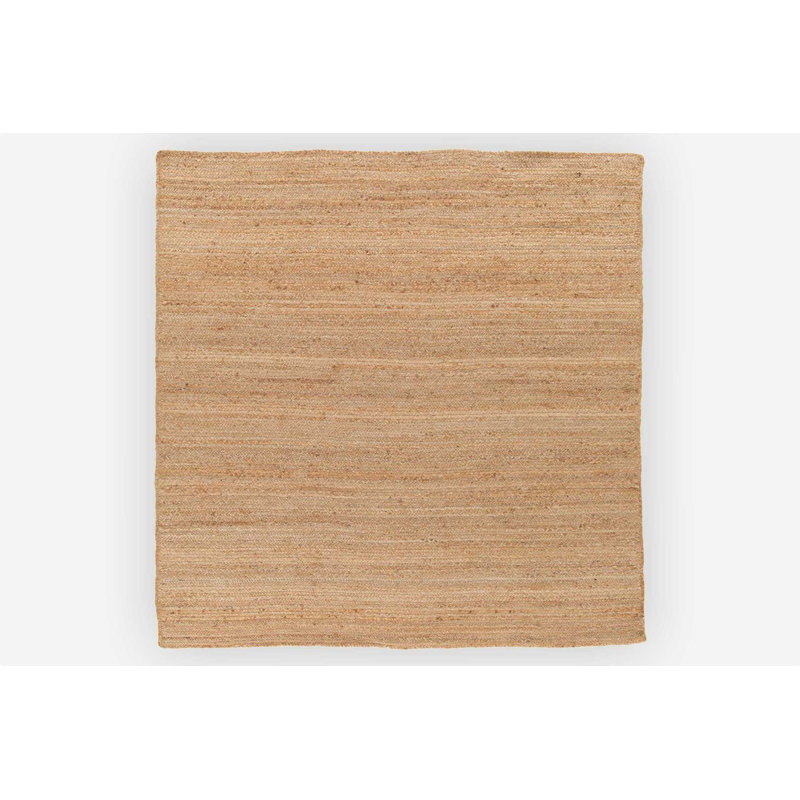 Juna Solid Colour Hand Woven Hand Knotted Natur Area Rug, Square 100cm