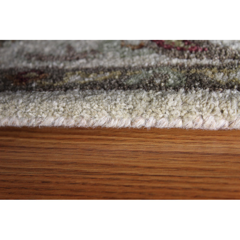 Tapis décoratif beige Touffeté à la main à motif oriental de style oriental, Rectangle 5 pi x 8 pi