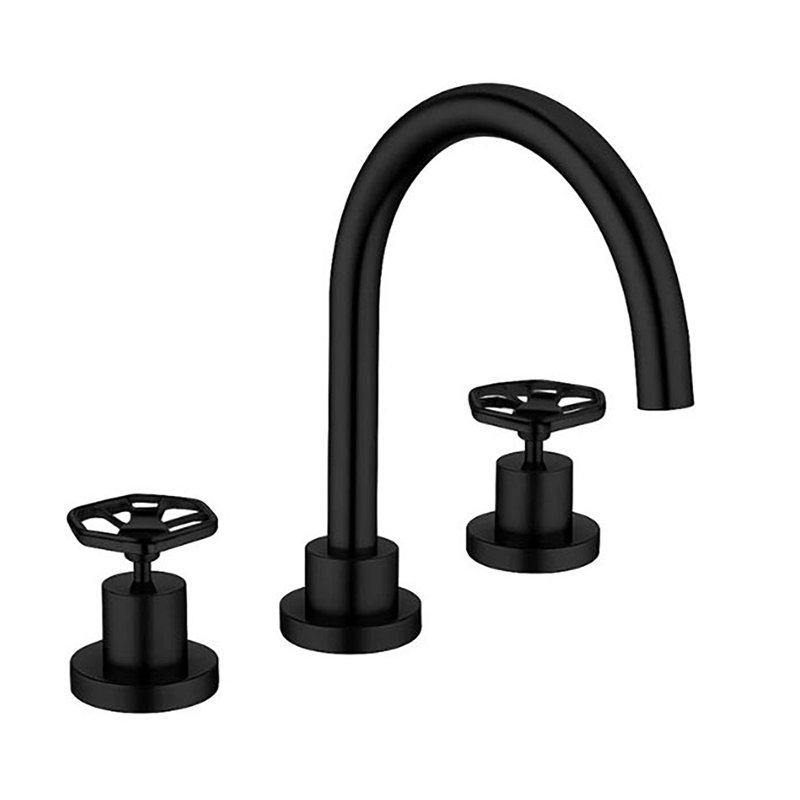 Robinet de baignoire romaine à 2 poignées Lucia, Noir mat