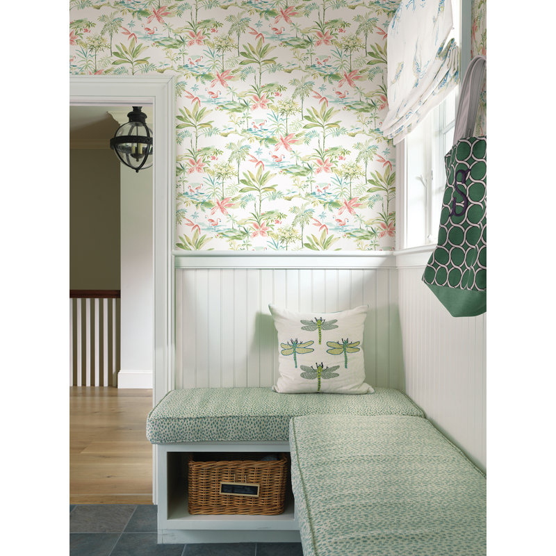 Rouleau de papier peint lisse 33 pi x 20,5 po Seaside Living, vert