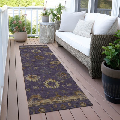 Tapis aubergine Xhevrie intérieur / extérieur lavable à la machine