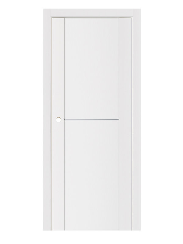 Porte intérieure moderne laminée blanc doux Stile 002, 36 po x 80 po