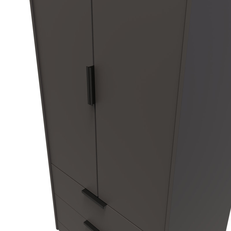 Fully Assembled Tuckerton Wardrobe, 197cm H x 111cm W x 53cm D, Graphite