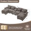 5 Piece U Shape Sectional Sofa Cloud Couch Double Chaise Sectional Couch with Console-106110541