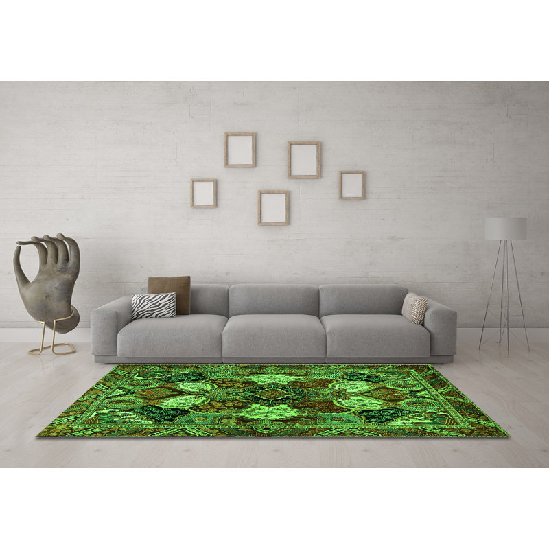 Washable Oriental Indoor Rug, Square 7'