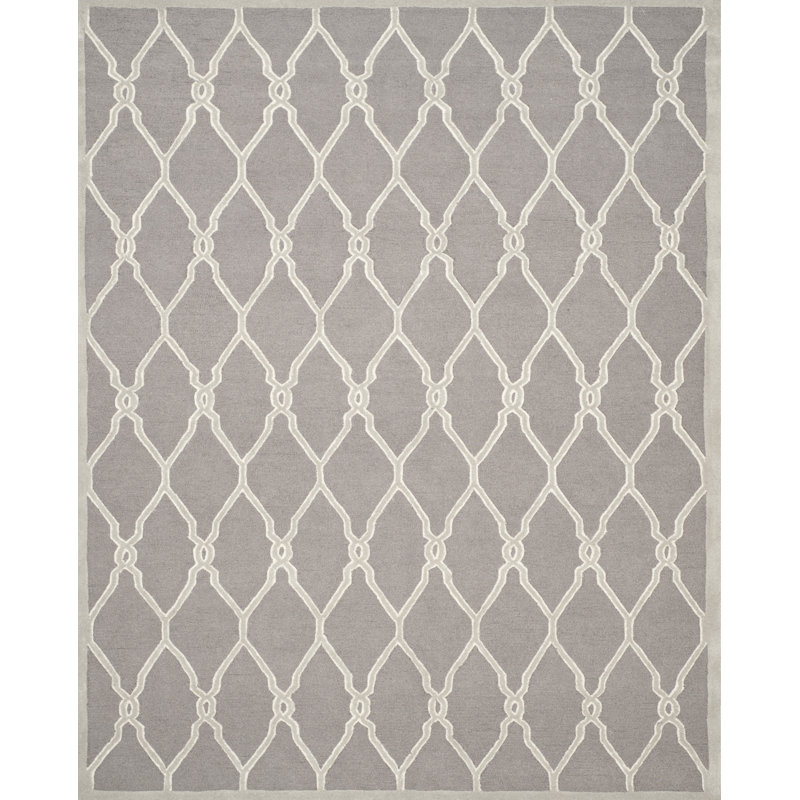 Cannen Hand Tufted Wool Geometric Rug, Rectangle 8' x 10'