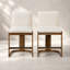 Ensemble de tabourets de bar modernes de 2, comptoir en bois massif de 24 pouces de hauteur avec revêtement en lin et pieds au fini noyer pour la maison et le café-2036379754