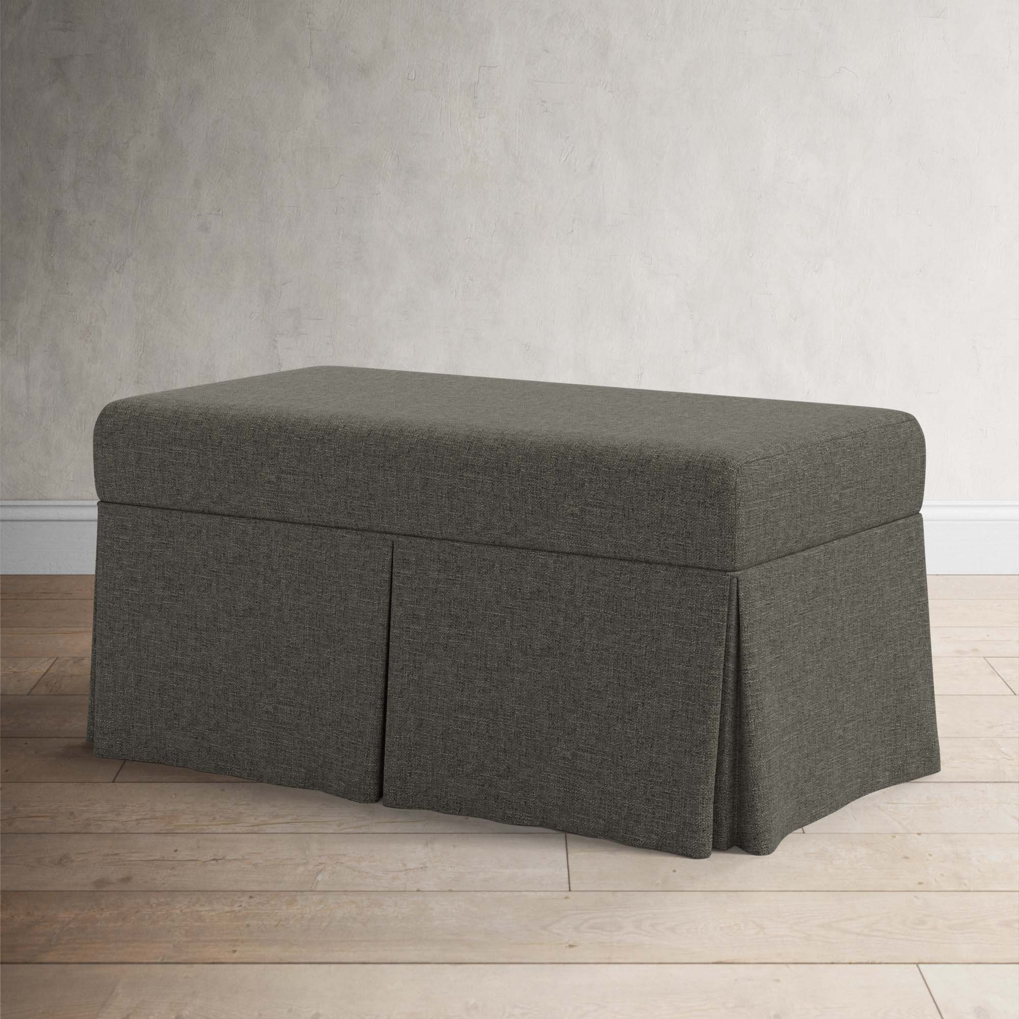 Wyatt Storage Bench, Zuma Charcoal Textured Linen