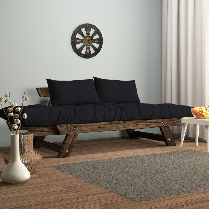 Canapé Garden 2 places, Black, Walnut