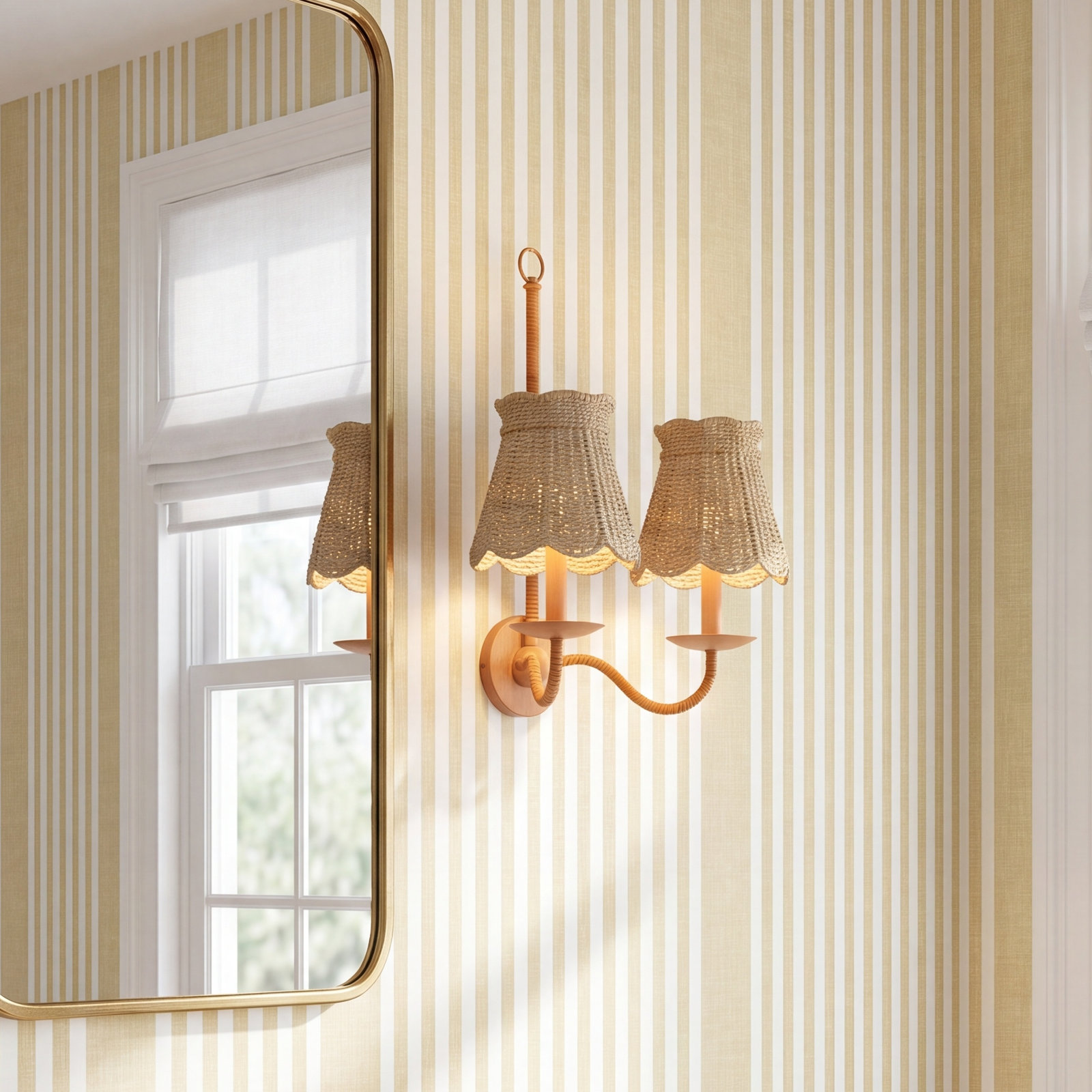 Annabelle Natural Tapered Chandelier Shade, Natural