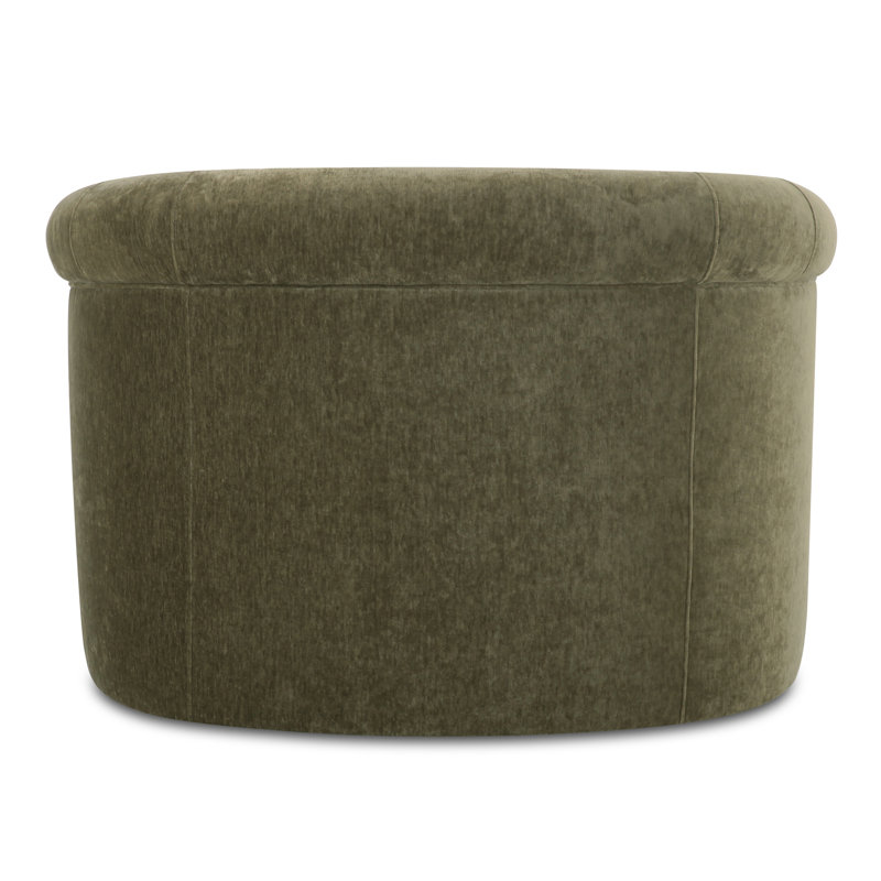 Upholstered Armchair, Dark Green Performance Chenille