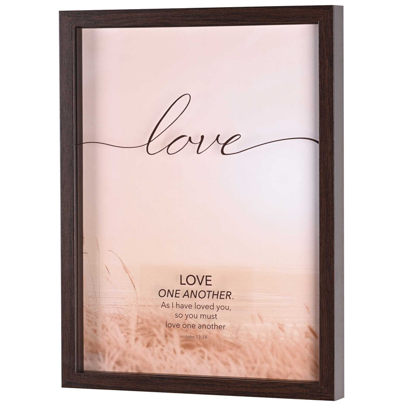 Framed Wall Art Love One Another Walnut
