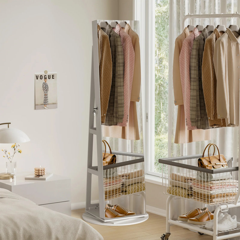 Boush 22'' Wide Free-Standing Jewelry Armoire with Mirror