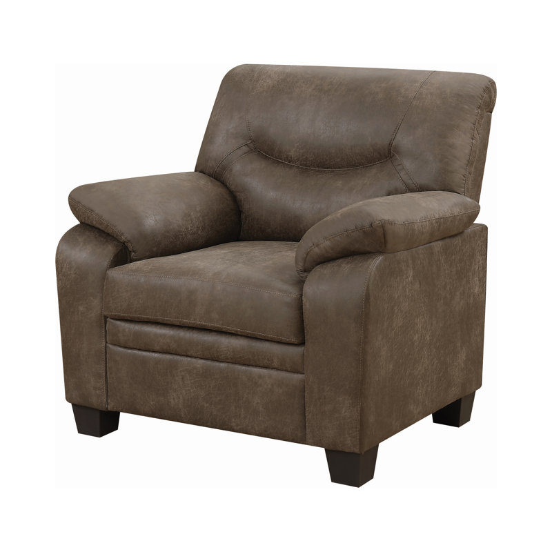 Fauteuil Walton, Microfibre/microsuède brun
