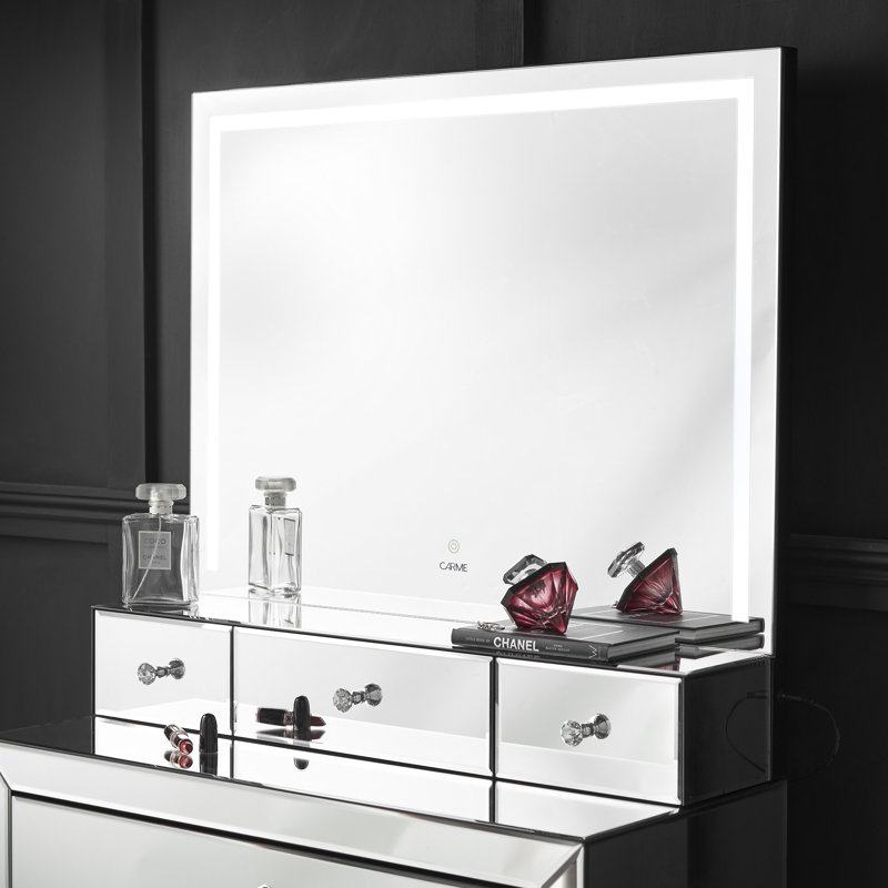 Flat Wall Mirror with Drawers