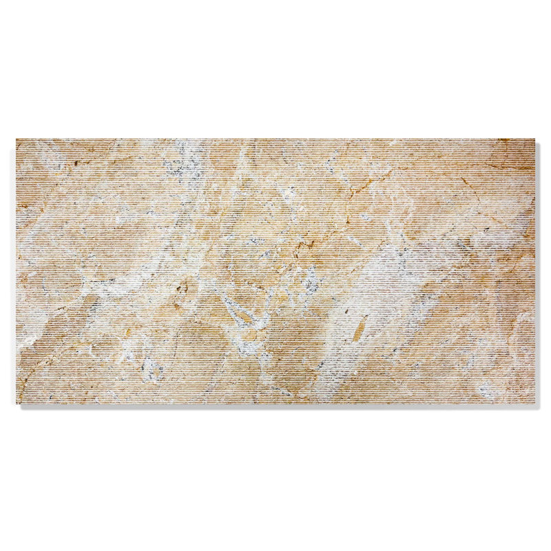 12"×24"  FS Textured Finished Natural 3D Fluted Marble For Wall, 1 Box 4 PCS