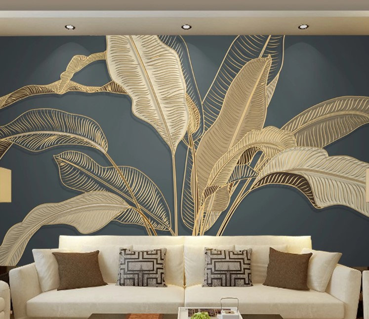 Papier peint amovible Big Big Leaves, L 49 po x l 75 po