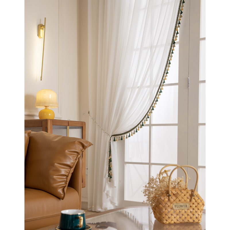 Athena Sheer Pair, Green, 108" H x 45" W 