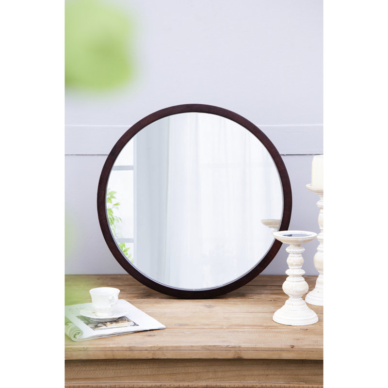 Miroir mural 20 "en X avec cadre en bois de noyer, Brown