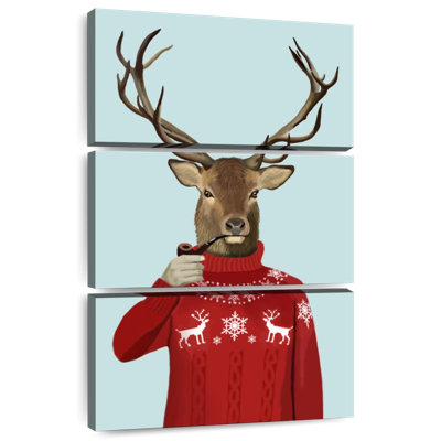 Cerf dans un chandail de ski Brampt