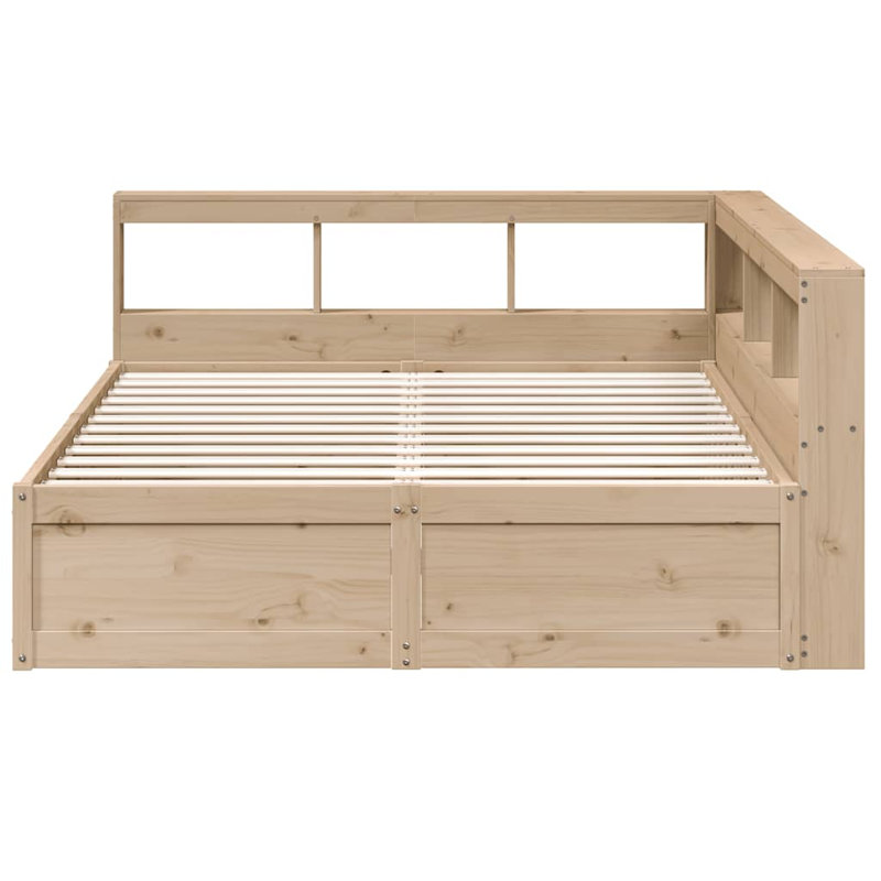 Solid Wood Storage Bed, Brown, European Kingsize (160 x 200 cm)