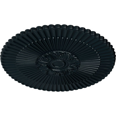 Médaillon de plafond Endurathane Nexus, DO de 41 po x P 1 5/8 po, convient aux auvents de 7 1/4 po ou moins, peint à la main avec un abat-jour de nuit