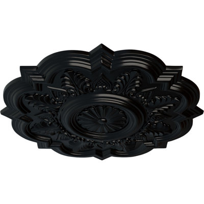 Endurathane Damon Ceiling Medallion, 20"OD x 1 1/2"P (Fits Canopies up to 3 3/8"), Hand-Painted Pot of Cream Crackle Finish