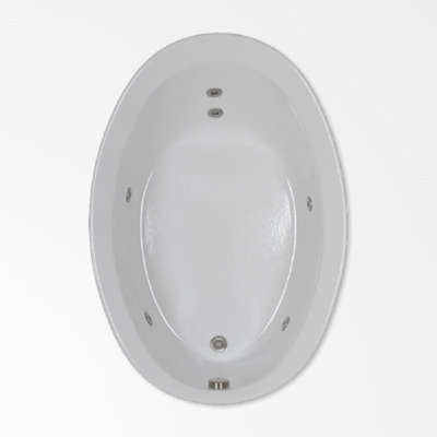 56" L x 38" W Drop In Whirlpool Acrylic Bathtub with Reversible Drain in White