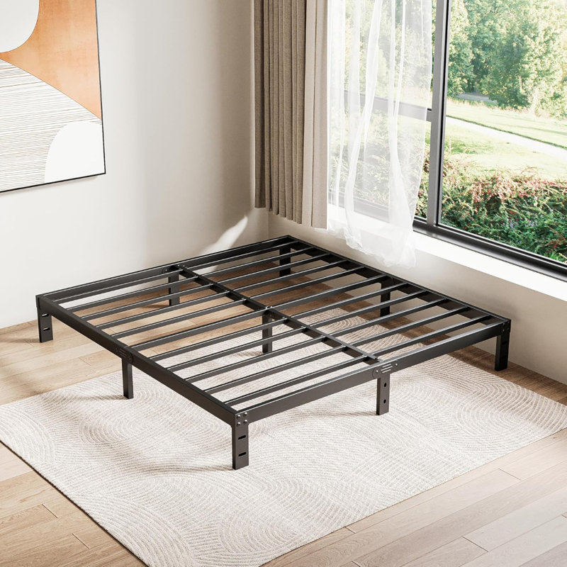 Bed Frame, MetalBed Frame Bed Frame No Box Spring Needed, Heavy Duty PlatformBed Frame With Storage Space, SturdyBed Frame Size Non-Slip Noiseless
