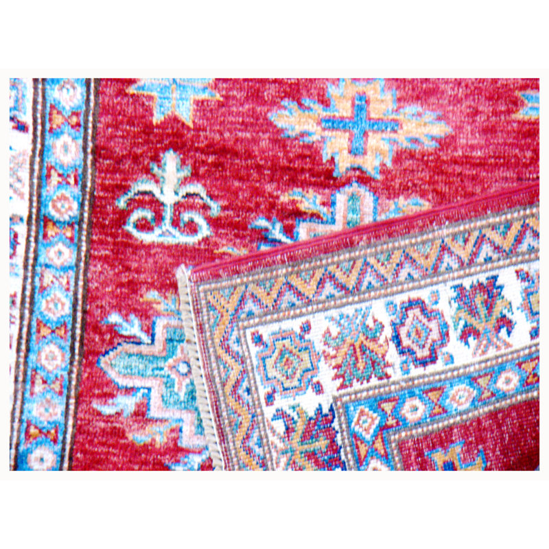 Kazak Hand-Knotted High-Quality Red/Ivory Area Rug
