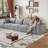 Compression Cloud Sofas, 134 Inch Corduroy Fabric, Modern Large Home