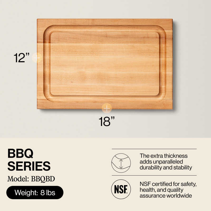 John Boos Reversible Cutting Board, 18" x 12", Maple