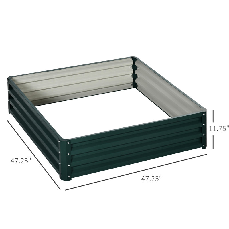 Lit de jardin surélevé en métal 4 'X, pot pour légumes, galvanisé, solide et stable