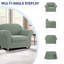Housse de canapé en jacquard 2 pièces, housse extensible en polyester spandex pour le salon, protection facile à installer et lavable (fauteuil, vert olive)-1838176996-1838177011