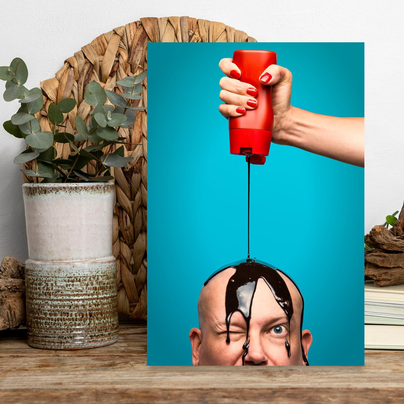 Winking Chocolate Head Playful Contemporary Wall Art Print, 45.72cm H x 30.48cm W