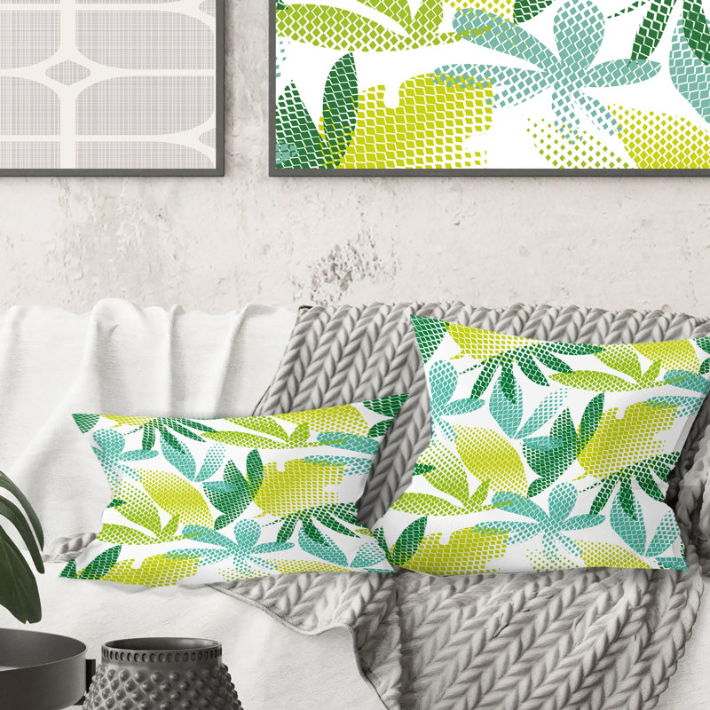Coussin tropical imprimé tropical Mid-Century, 18 po x 18 po