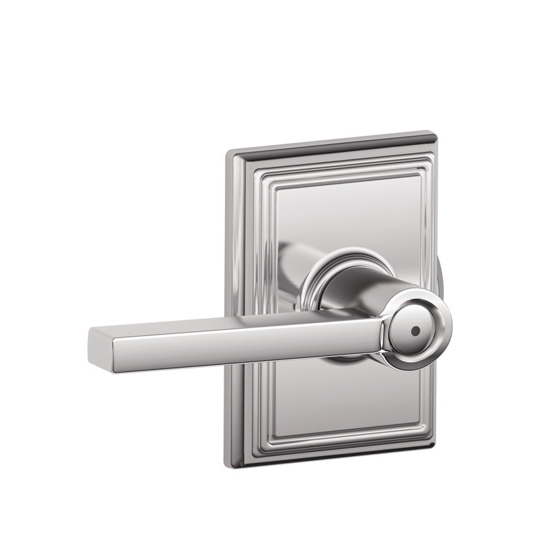Latitude Lever with Addison Trim Bed and Bath Lock, Polished Chrome