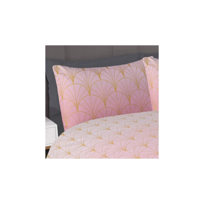 Woods Polyester Geometric Shapes Duvet Cover Set with Pillowcases Included, Super King - 2 Standard Pillowcases, Blush