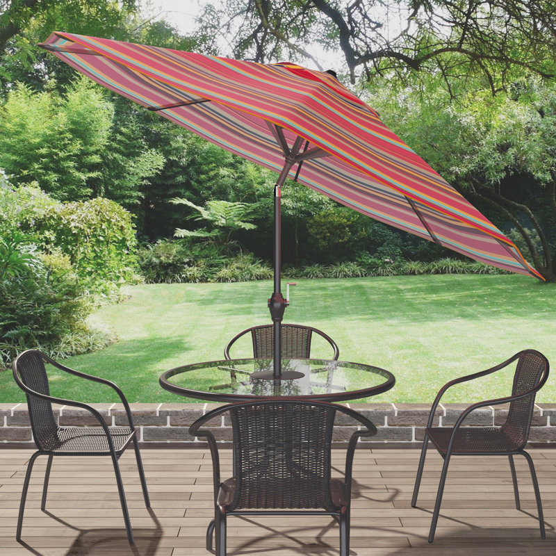 Carnot 108'' Market Umbrella, Red Striped