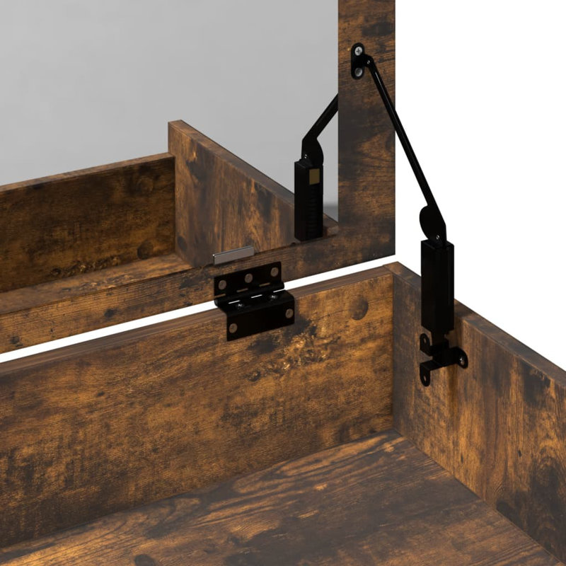 Dressing Table with Mirror, Smoked Oak